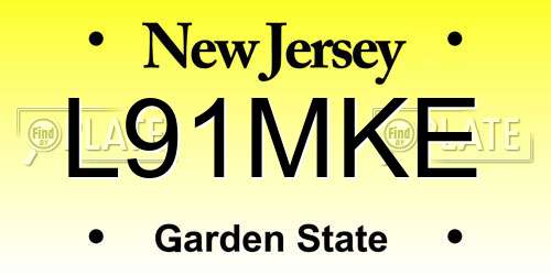 L91MKE New Jersey License Plate