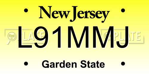 L91MMJ New Jersey License Plate