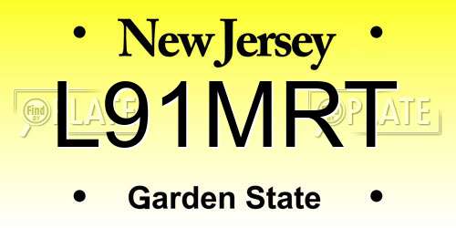 L91MRT New Jersey License Plate
