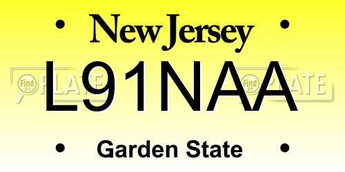 L91NAA New Jersey License Plate