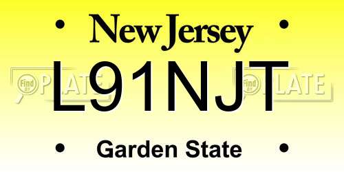 L91NJT New Jersey License Plate