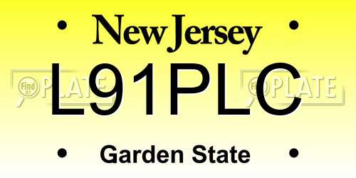 L91PLC New Jersey License Plate