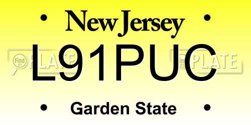 L91PUC New Jersey License Plate