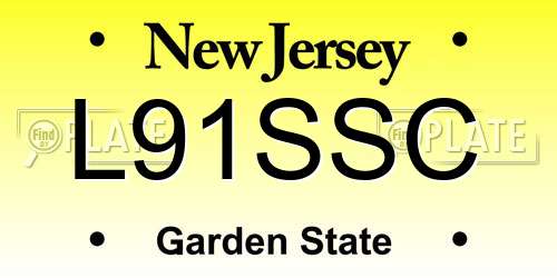 L91SSC New Jersey License Plate