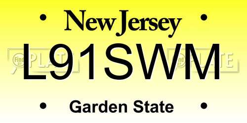L91SWM New Jersey License Plate