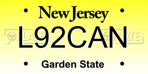 L92CAN New Jersey License Plate