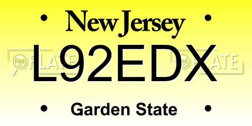 L92EDX New Jersey License Plate