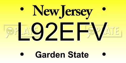 L92EFV New Jersey License Plate