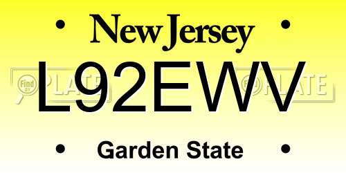 L92EWV New Jersey License Plate