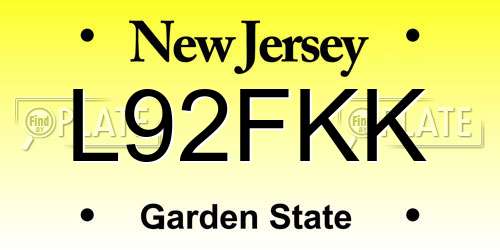 L92FKK New Jersey License Plate