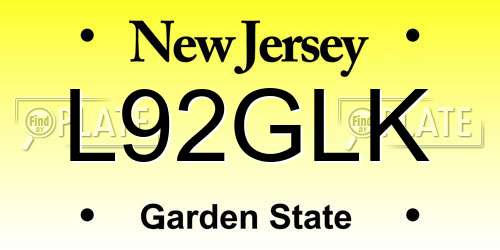 L92GLK New Jersey License Plate