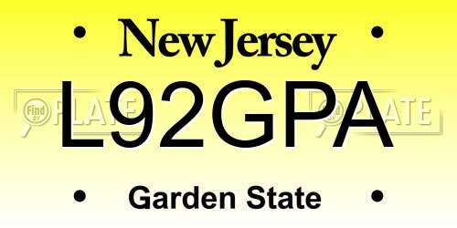 L92GPA New Jersey License Plate
