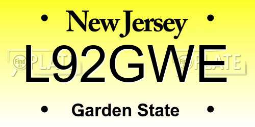 L92GWE New Jersey License Plate