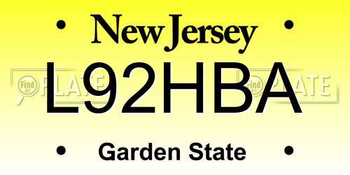 L92HBA New Jersey License Plate