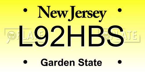 L92HBS New Jersey License Plate