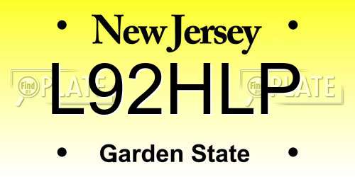 L92HLP New Jersey License Plate