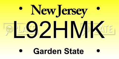 L92HMK New Jersey License Plate