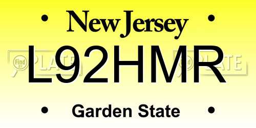 L92HMR New Jersey License Plate