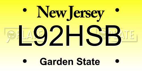 L92HSB New Jersey License Plate