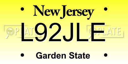 L92JLE New Jersey License Plate