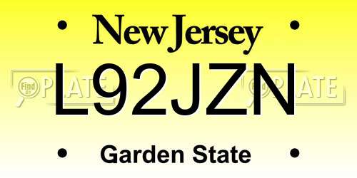 L92JZN New Jersey License Plate