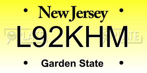 L92KHM New Jersey License Plate