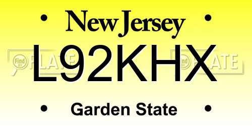 L92KHX New Jersey License Plate