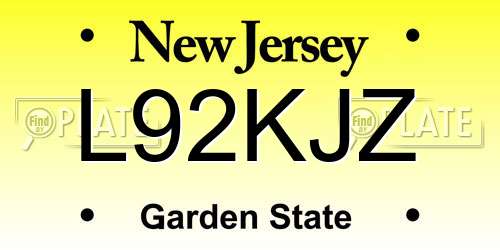 L92KJZ New Jersey License Plate