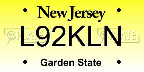 L92KLN New Jersey License Plate