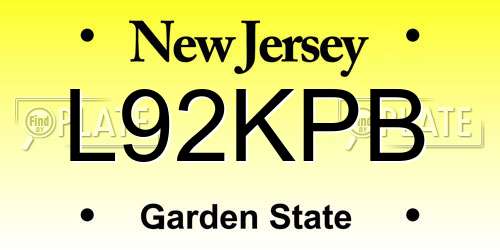 L92KPB New Jersey License Plate
