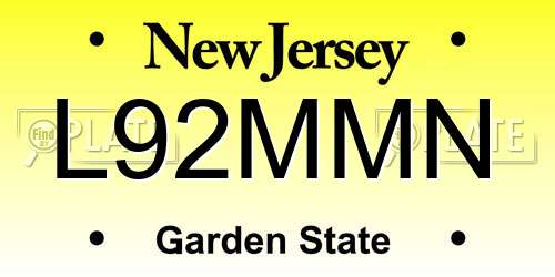 L92MMN New Jersey License Plate