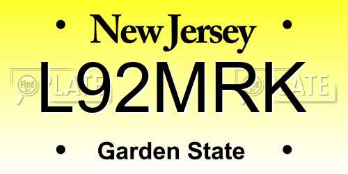 L92MRK New Jersey License Plate