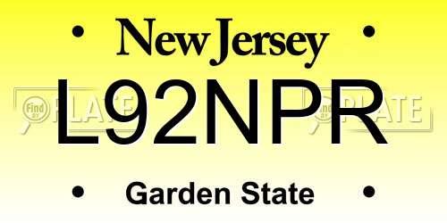 L92NPR New Jersey License Plate