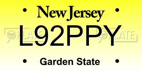 L92PPY New Jersey License Plate