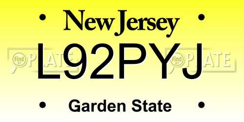 L92PYJ New Jersey License Plate