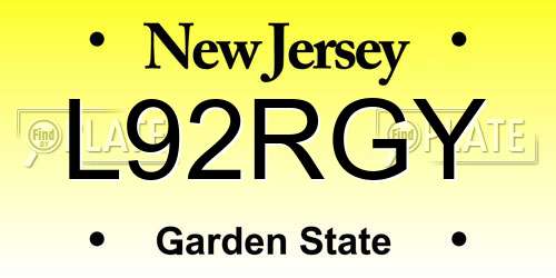 L92RGY New Jersey License Plate