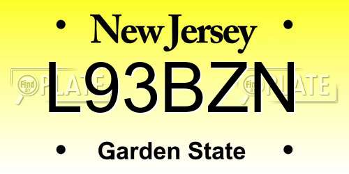 L93BZN New Jersey License Plate