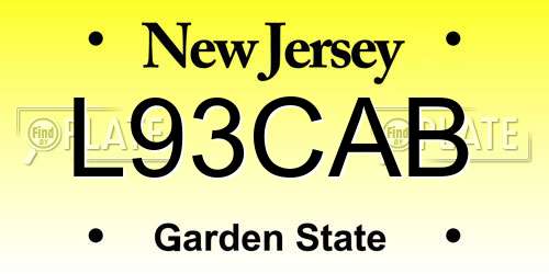 L93CAB New Jersey License Plate