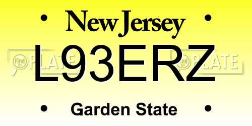 L93ERZ New Jersey License Plate