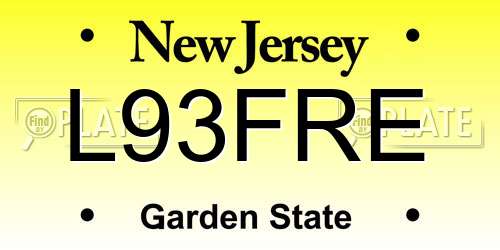 L93FRE New Jersey License Plate