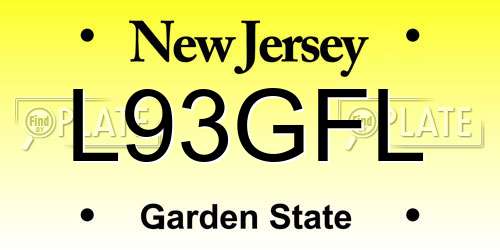 L93GFL New Jersey License Plate