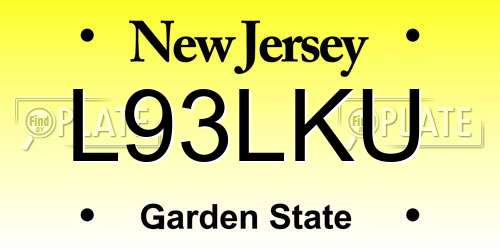 L93LKU New Jersey License Plate