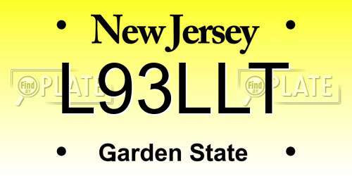 L93LLT New Jersey License Plate