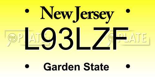 L93LZF New Jersey License Plate