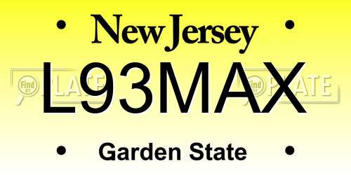 L93MAX New Jersey License Plate