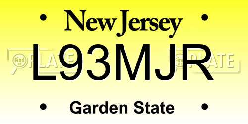 L93MJR New Jersey License Plate