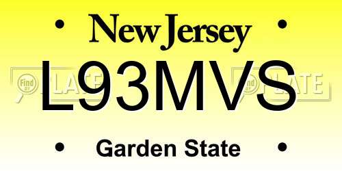L93MVS New Jersey License Plate