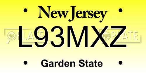 L93MXZ New Jersey License Plate