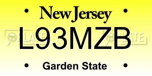 L93MZB New Jersey License Plate