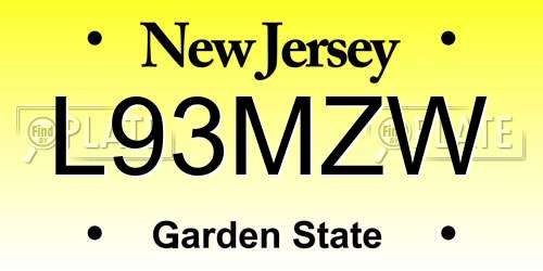 L93MZW New Jersey License Plate